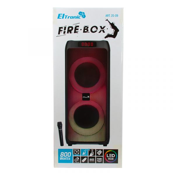 Колонка Eltronic 20-09 FIRE BOX 800 2шт/8" с TWS и микрофоном
