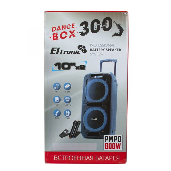 Акустическая система Eltronic 20-14 DANCE BOX 300 с двумя микрофонами