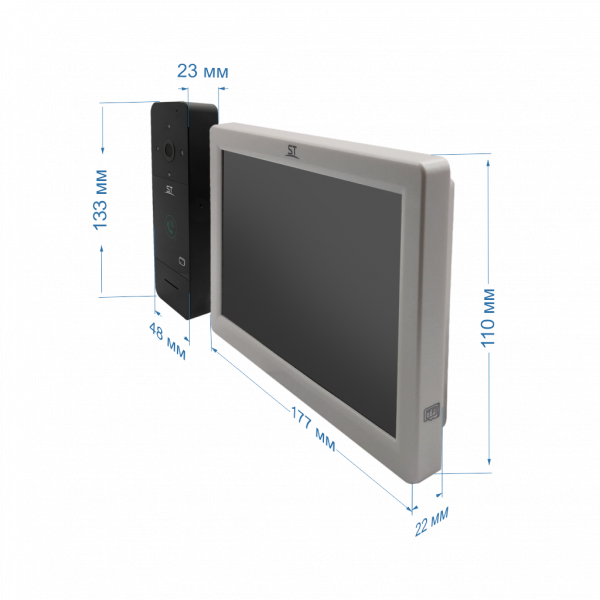 Домофон ST-MР300/7 с WiFi (Tuya) серия «Земля» белый