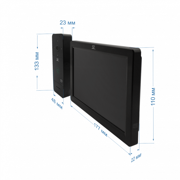 Домофон ST-MР300/7 с WiFi (Tuya) серия «Земля» черный