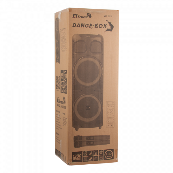 Акустическая колонка Eltronic 20-72 Dance BOX 1300 10" с 2 беспроводными микрофонами