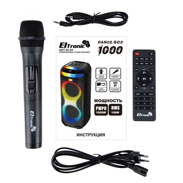 Bluetooth колонка Eltronic 30-29 Dance BOX 1000 2x8" с микрофоном