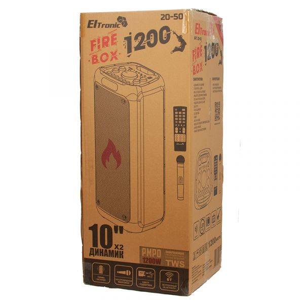 Акустическая система ELTRONIC 20-50 FIRE BOX 1200 с TWS и микрофоном