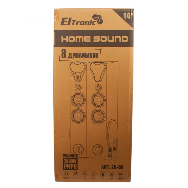 Акустическая система Eltronic 20-80 Home Sound 100+100Вт Бук МДФ с микрофоном