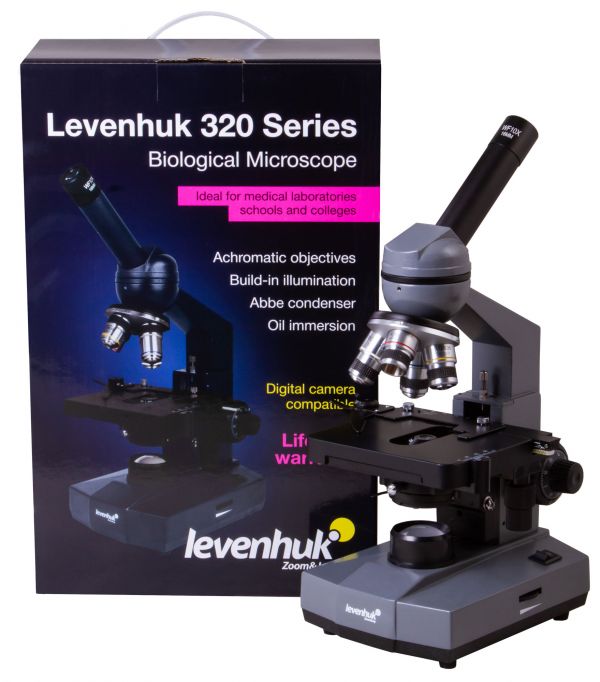 Микроскоп Levenhuk 320 BASE монокулярный 40 — 1000 крат