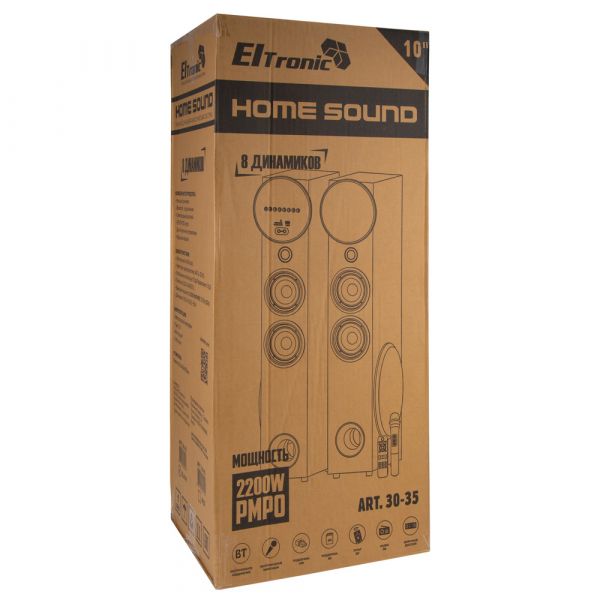 Акустическая система Eltronic 30-35 Home Sound 110+110Вт Black МДФ с микрофоном