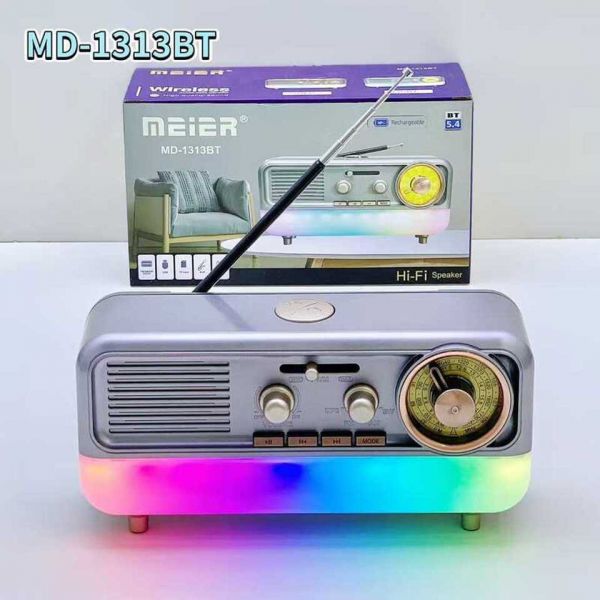 Радиоприемник Meier MD-1313BT RGB (USB/TF/AUX/BT)