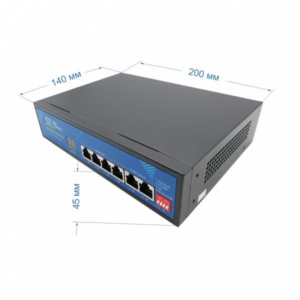 4-канальный коммутатор с экраном индикации нагрузки ST-S49POE (2М/78W/А/SC) PRO
