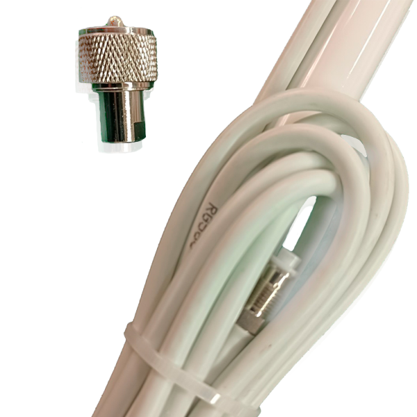 Антенна речная УКВ 300-336МГц МИРАН АШ-1,2-02 1.2м с кабелем 4.5м и шарнирным креплением РА-3