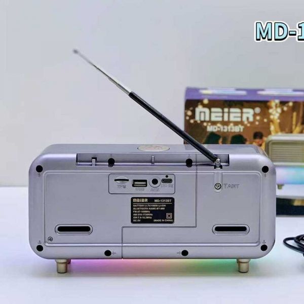 Радиоприемник Meier MD-1313BT RGB (USB/TF/AUX/BT)
