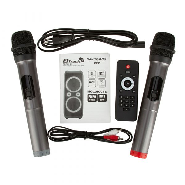 Акустическая система Eltronic 20-83 Dance BOX 800 с двумя микрофонами