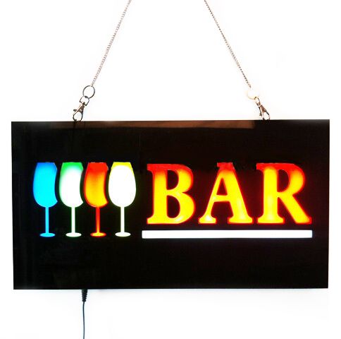 Светодиодная Эпоксидная Табличка «Bar» (43х23 см)