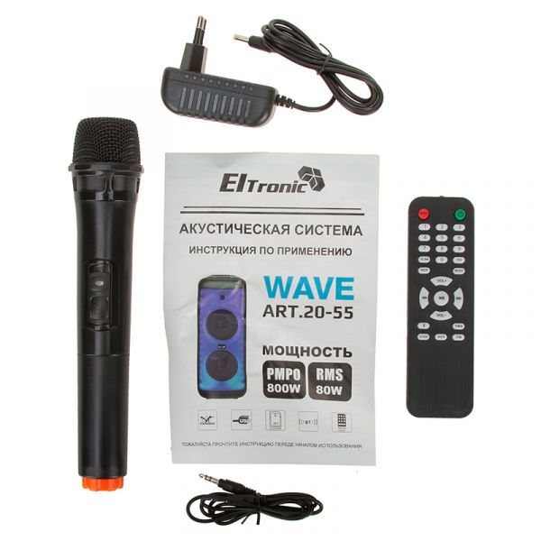 Акустическая система Eltronic 20-55 WAWE 2*8" с беспроводным микрофоном
