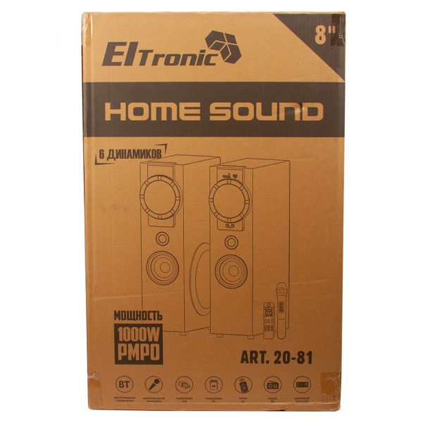 Акустическая система из двух колонок Eltronic 20-81 Home Sound Red 8" 100W МДФ