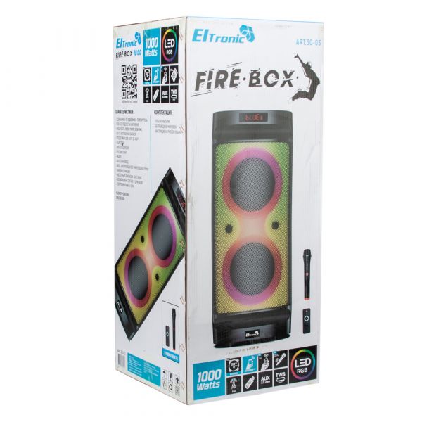 Колонка Eltronic 30-03 Fire BOX 1000 100Вт 8"x2 с микрофоном