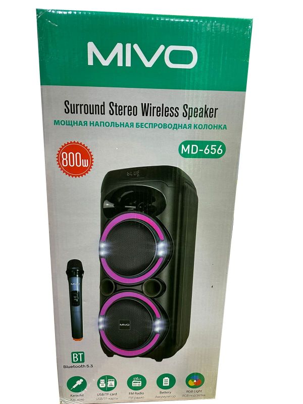 Беспроводная караоке колонка MIVO MD-656 800Вт с микрофоном