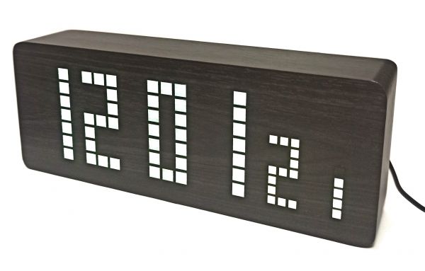 Настольные часы Wooden Clock VST-870 с датчиком температуры