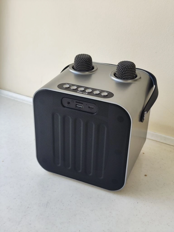 Колонка караоке Speaker SP-300 с 2 микрофонами и LED подсветкой