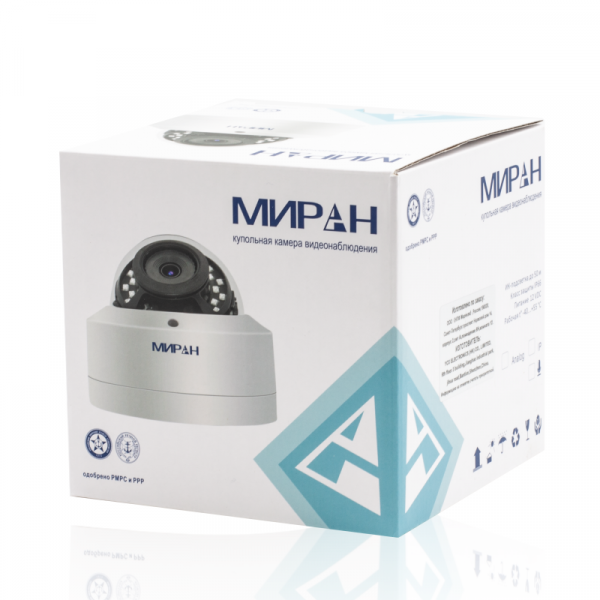 Купольная цифровая IP видеокамера МИРАН ИВМС-401 (сертификаты РМРС, РКО, СТиС МВД)