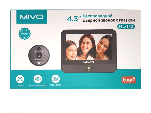 Комплект видеоглазка с монитором Mivo ML-143 WiFi