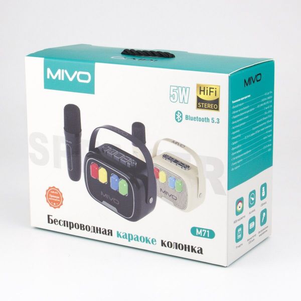 Портативная караоке колонка с микрофоном Mivo M71 RGB