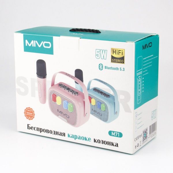 Портативная караоке колонка с микрофоном Mivo M71 RGB