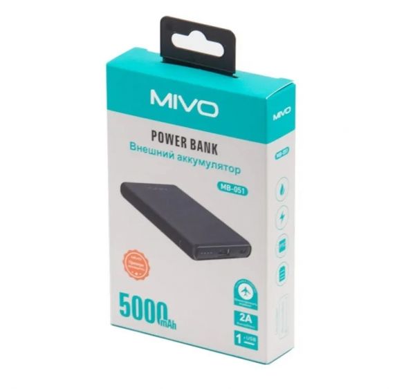 Power Bank 5000mAh Mivo MB-051 Внешний аккумулятор 