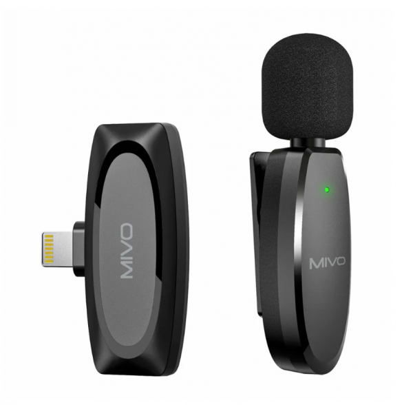 Беспроводной петличный микрофон Mivo MK-610L Lightning для iPhone, iPad