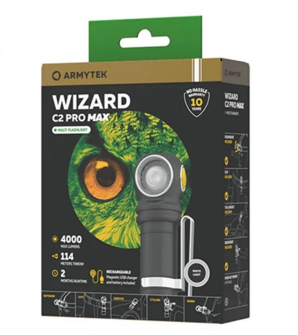 Компактный мультифонарь Armytek Wizard C2 Pro Max Magnet USB