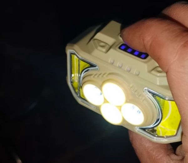 Фонарь налобный аккумуляторный HX-815S с датчиком движения (Type-C / Красный свет)