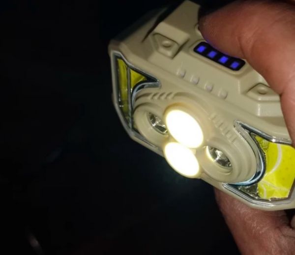 Фонарь налобный аккумуляторный HX-815S с датчиком движения (Type-C / Красный свет)