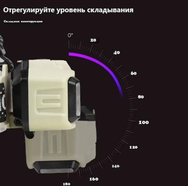 Фонарь налобный аккумуляторный HX-815S с датчиком движения (Type-C / Красный свет)