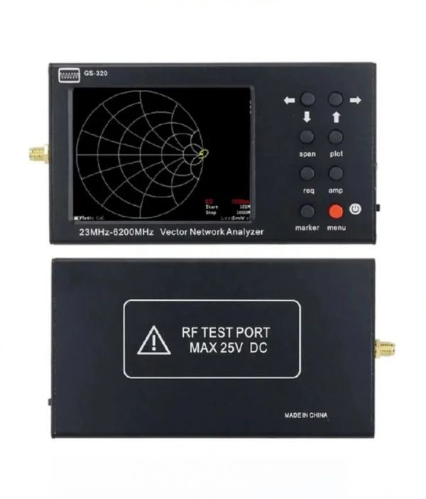 Портативный векторный анализатор сетей GS-320 6G (23-6200МГц) для Bluetooth/WiFi/5.8G/GPS/антенн и кабелей