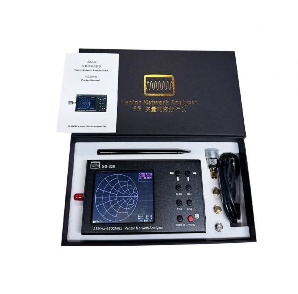 Портативный векторный анализатор сетей GS-320 6G (23-6200МГц) для Bluetooth/WiFi/5.8G/GPS/антенн и кабелей