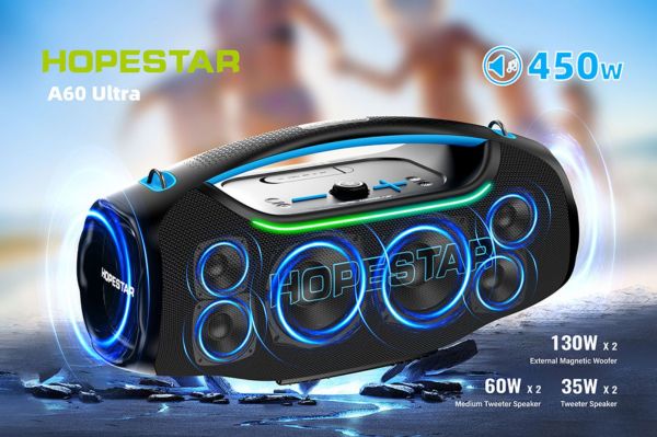 Беспроводная Bluetooth колонка Hopestar A60 ULTRA 450Вт с микрофоном