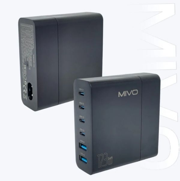 Настольное зарядное устройство Mivo MP-123Q 123W с быстрой зарядкой (QC 4.0)