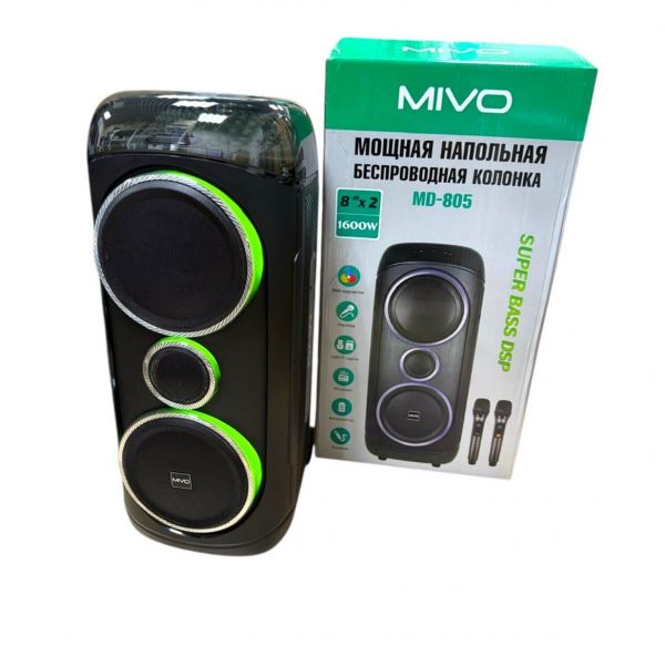 Беспроводная колонка Mivo MD-805 RGB с 2 микрофонами