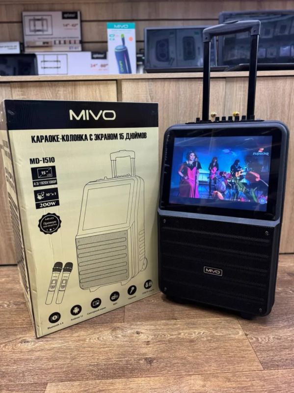 Караоке колонка Mivo MD-1510 с экраном 15" на Android 12