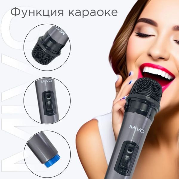 Напольная беспроводная колонка Mivo MD-803 с 2 микрофонами 110Вт Bluetooth/USB/SD/AUX