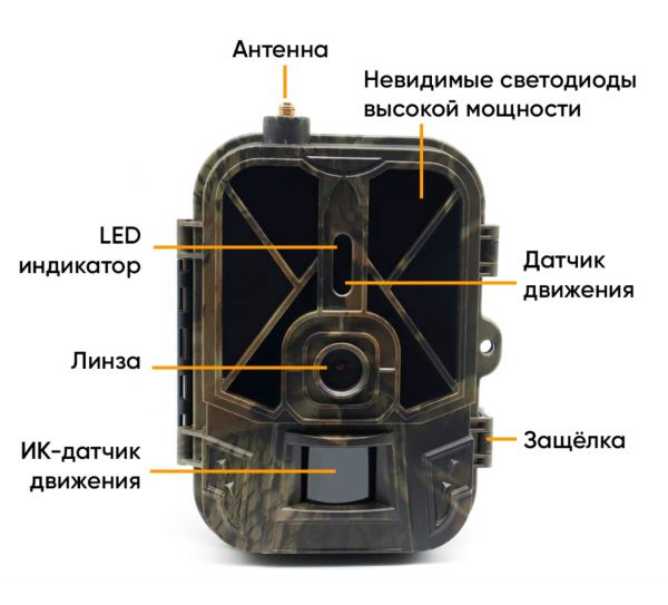 Фотоловушка Телтос ЛК+ 120° 4G с АКБ и приложением (HC-940 Pro Li)