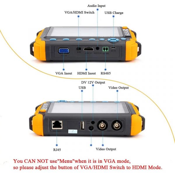 Тестер для видеонаблюдения TEST UNI v2 для аналоговых камер CVBS/TVI/CVI и AHD
