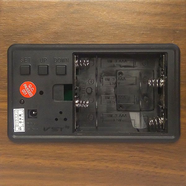 Деревянные часы VST-878S-5 в виде подставки для ручек (подставка органайзер) с термометром