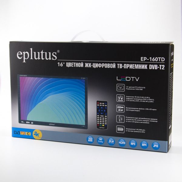 Телевизор с цифровым тюнером DVB-T2 Eplutus EP-160ТD 16" 1920*1080p