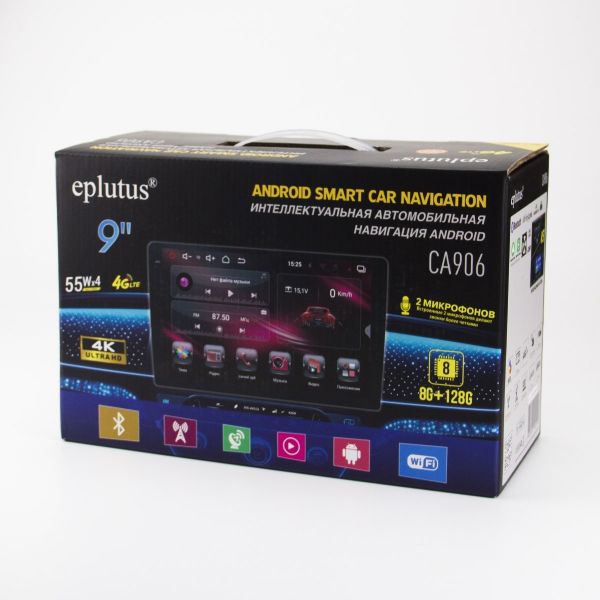 Автомагнитола 2 DIN Eplutus CA906 Android 14 8+128Гб Wi-Fi BT 4G GPS