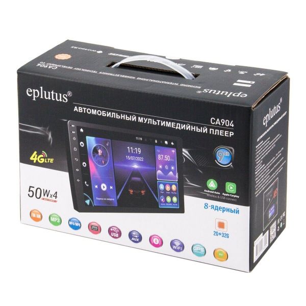 Автомагнитола 2DIN Eplutus CA904 4G 2/32Гб 9" Android Wi-Fi BT